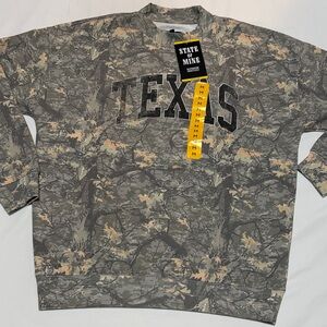 State of Mind Camouflage Crewneck Texas Sweatshirt M NWT
